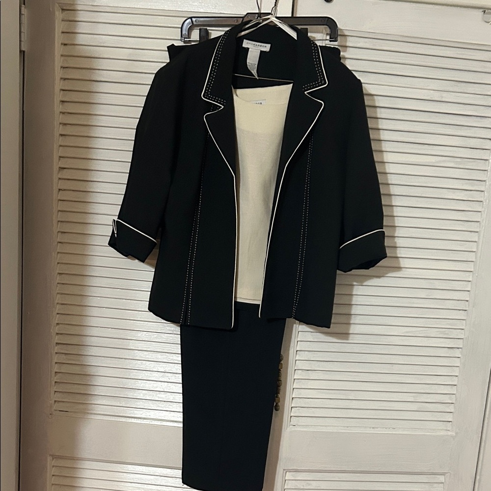 Sag Harbor Black and White Pantsuit